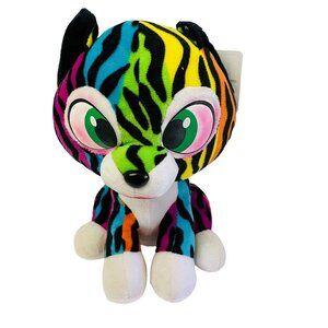 Ideal Toys Direct Rainbow Zebra Plush Stuffed Animal Polyester Fibers Ages 3 and